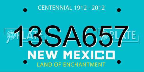 13SA657 New Mexico License Plate