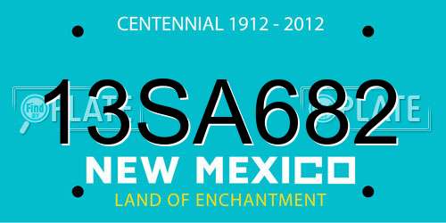 13SA682 New Mexico License Plate