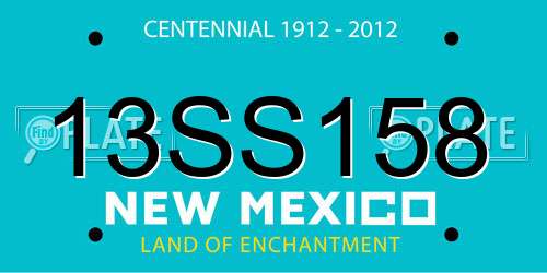 13SS158 New Mexico License Plate