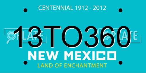 13TO360 New Mexico License Plate