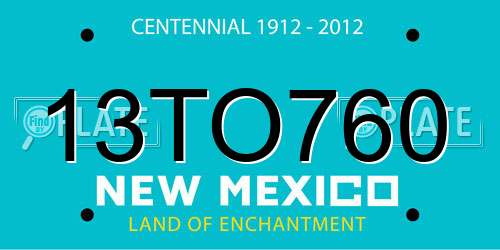 13TO760 New Mexico License Plate