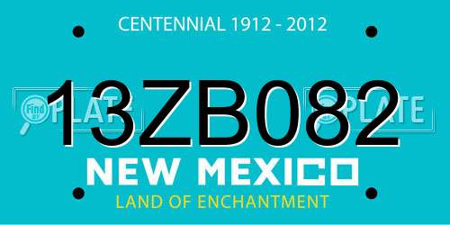 13ZB082 New Mexico License Plate