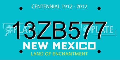 13ZB577 New Mexico License Plate