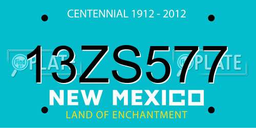 13ZS577 New Mexico License Plate