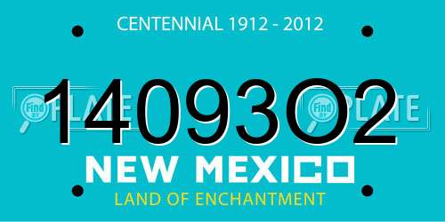 14093O2 New Mexico License Plate