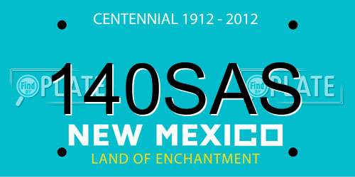 140SAS New Mexico License Plate