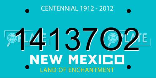 14137O2 New Mexico License Plate