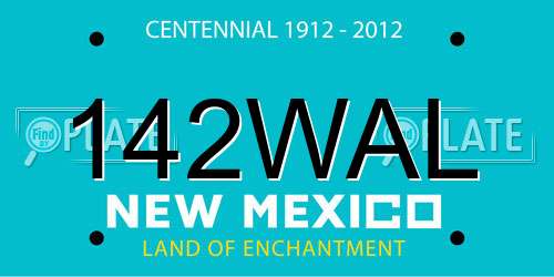 142WAL New Mexico License Plate