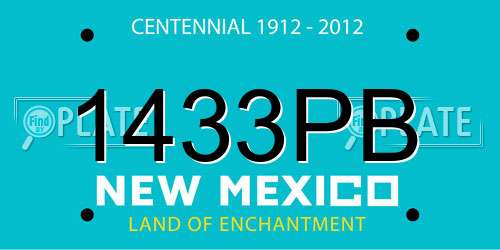 1433PB New Mexico License Plate