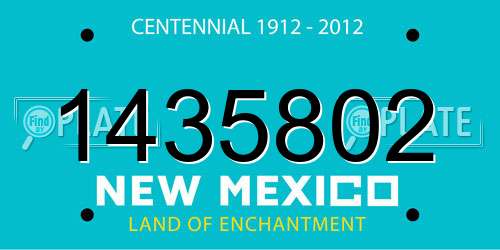 1435802 New Mexico License Plate