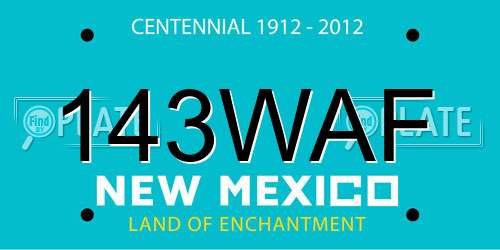 143WAF New Mexico License Plate