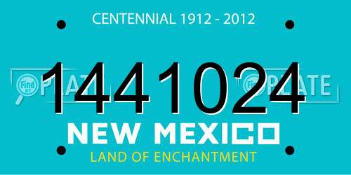 1441024 New Mexico License Plate
