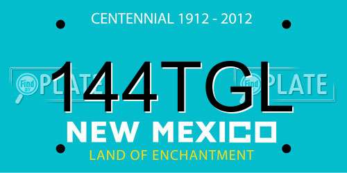 144TGL New Mexico License Plate