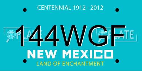 144WGF New Mexico License Plate
