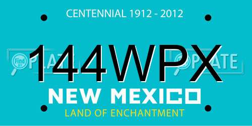 144WPX New Mexico License Plate