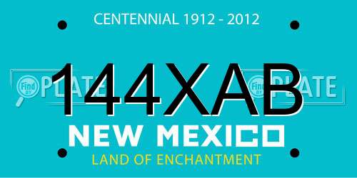 144XAB New Mexico License Plate