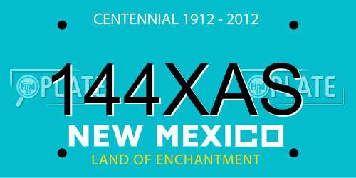144XAS New Mexico License Plate