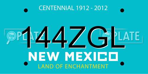 144ZGL New Mexico License Plate