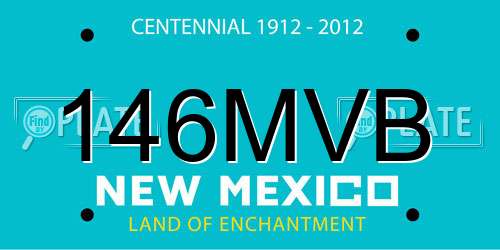 146MVB New Mexico License Plate