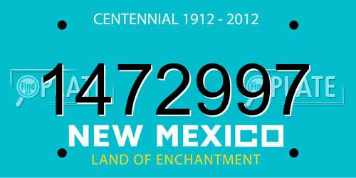 1472997 New Mexico License Plate
