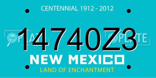 14740Z3 New Mexico License Plate