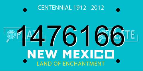 1476166 New Mexico License Plate