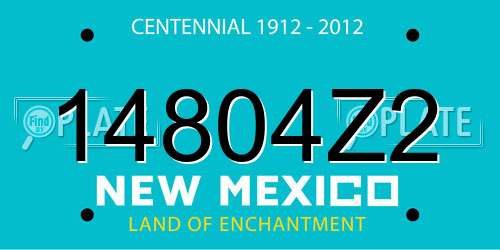14804Z2 New Mexico License Plate
