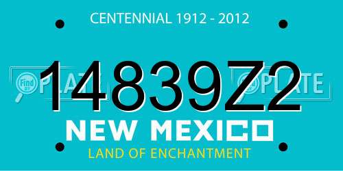 14839Z2 New Mexico License Plate