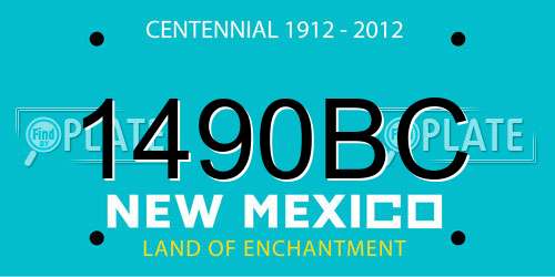 1490BC New Mexico License Plate