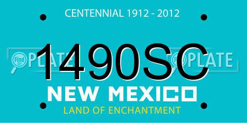 1490SC New Mexico License Plate