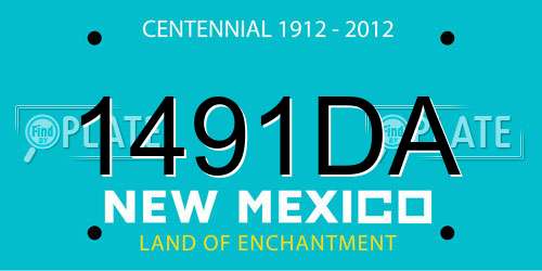 1491DA New Mexico License Plate