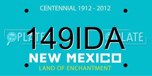 149IDA New Mexico License Plate
