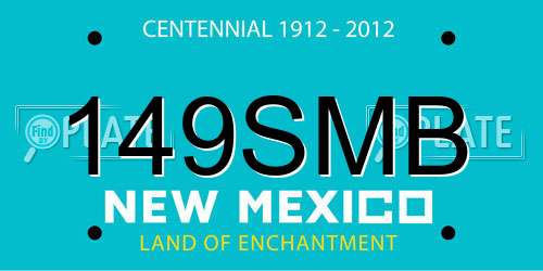 149SMB New Mexico License Plate