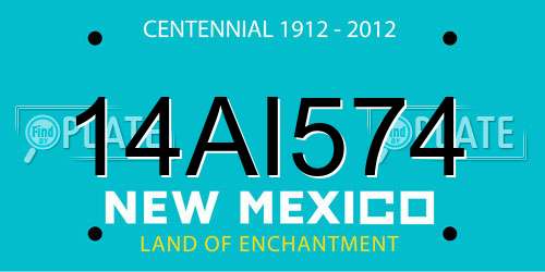 14AI574 New Mexico License Plate