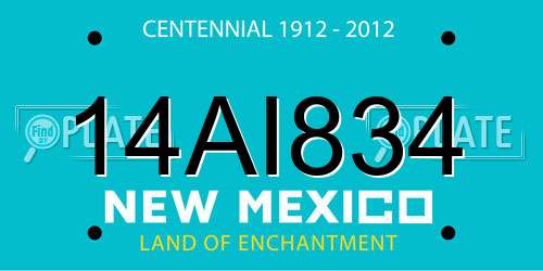 14AI834 New Mexico License Plate