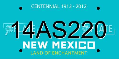 14AS220 New Mexico License Plate