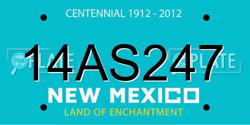 14AS247 New Mexico License Plate