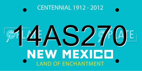 14AS270 New Mexico License Plate