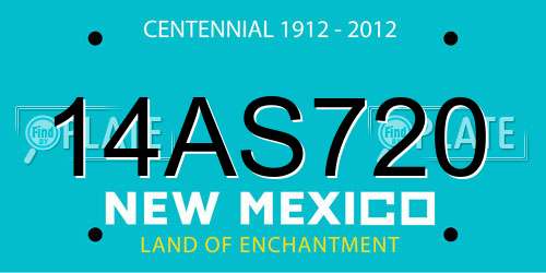 14AS720 New Mexico License Plate