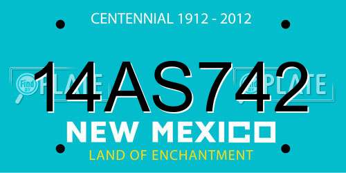 14AS742 New Mexico License Plate
