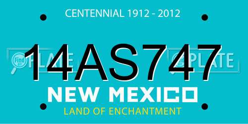 14AS747 New Mexico License Plate