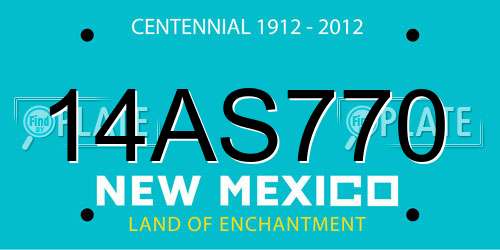 14AS770 New Mexico License Plate