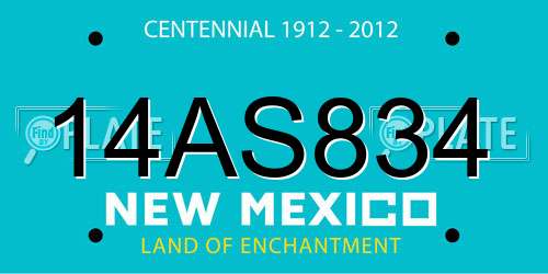 14AS834 New Mexico License Plate