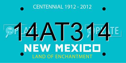 14AT314 New Mexico License Plate