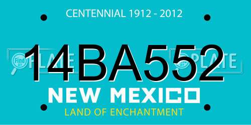 14BA552 New Mexico License Plate