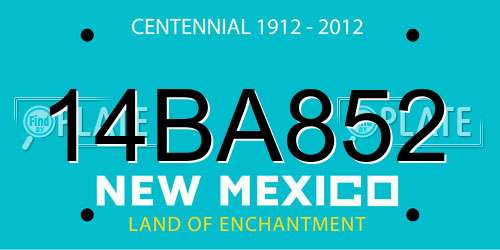 14BA852 New Mexico License Plate