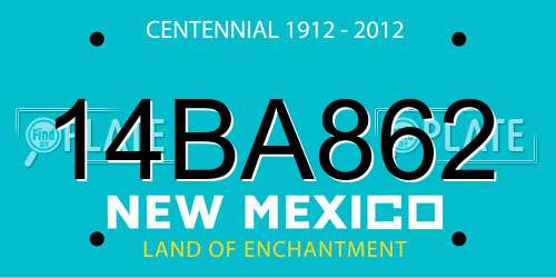 14BA862 New Mexico License Plate