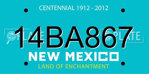 14BA867 New Mexico License Plate