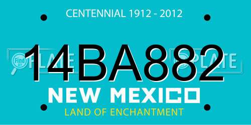 14BA882 New Mexico License Plate