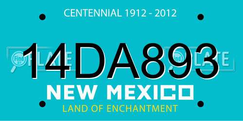 14DA893 New Mexico License Plate
